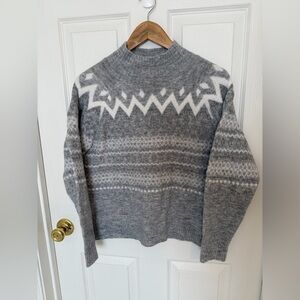Holiday Time Gray, White and Silver  Women’s Crewneck Sweater.